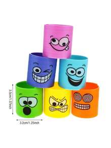 MINKOJA 4/6/12/18/24/36/48pcs Funny Expression Mini Rainbow Rubber Bands (Random Colors And Styles) - Multicolor - View 8