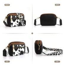 Bohemia Women's Casual Crossbody Bag, Fashion PU Vegan Crossbody Purse For Women, Vintage Small Shoulder Bags With Retro Adjustable Shoulder Strap, Lightweight And Spacious Commuter Bag