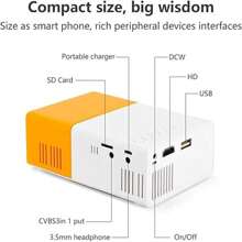 Mini Proyector, Mini Proyector Amarillo y Proyector Full HD 1080P Mini Proyector de Video LED para Reuniones Familiares, Campamentos, Compatible con HDMI, USB, Audio, - Amarillo - Ver 3