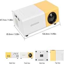 Mini Proyector, Mini Proyector Amarillo y Proyector Full HD 1080P Mini Proyector de Video LED para Reuniones Familiares, Campamentos, Compatible con HDMI, USB, Audio, - Amarillo - Ver 4
