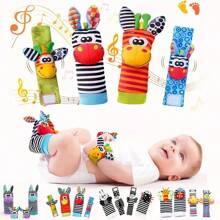 4PCS Baby Rattles Toys For 0-12 Month, Infant Girl Boy Toys For Babies 3-6 Months, Newborn Hand & Foot Toys For 0 To 9 Months, Baby Shower Gifts Set With Wrist Rattle Socks,6-12 Month Toys,Baby Rattle Toy,Newborn Baby Boy Toys