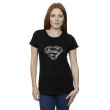 DC Comics Womens/Ladies  Logo Sketch Cotton T-Shirt (Black) - Black - View 2