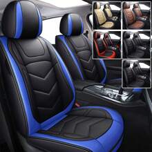 Universal Car Seat Covers For 5-Seat Vehicles Full Coverage Seat Cushion Front&Rear Seat Protector,Fit For Most Sedan SUV Truck Or Nissans Altima Leaf VW Golf Acura And More - 藍色 - 查看 1