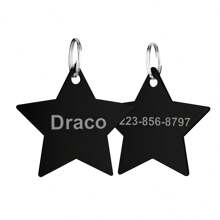 Customized Stainless Steel Pet ID Tag, Can Engrave Pet Name And Phone Number - Pet Anti-Lost Collar Pendant, Also Can Be Used As Keychain Accessory To Prevent Pet From Getting Lost - Pentagram - View 21
