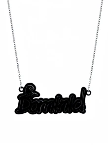 1pc A Variety Of Styles To Choose Custom Women's Acrylic Name Necklace, Locket Collar Chain, Personalized Halloween Hat Broomstick Necklace, Stainless Steel Silver Cross Chain Choker, Party Jewelry For The Best Friend Birthday Gift