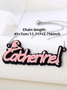 1pc A Variety Of Styles To Choose Custom Women's Acrylic Name Necklace, Locket Collar Chain, Personalized Halloween Hat Broomstick Necklace, Stainless Steel Silver Cross Chain Choker, Party Jewelry For The Best Friend Birthday Gift