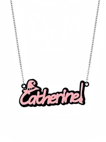 1pc A Variety Of Styles To Choose Custom Women's Acrylic Name Necklace, Locket Collar Chain, Personalized Halloween Hat Broomstick Necklace, Stainless Steel Silver Cross Chain Choker, Party Jewelry For The Best Friend Birthday Gift