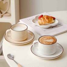 Juego de taza y platillo de café japonés, taza de cerámica creativa para el té de la tarde, tazas de agua para parejas, de vuelta a la escuela