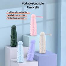 Travel Mini Umbrella 5 Folding Capsule Umbrella Sun Small