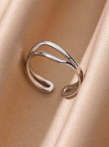 1 Stück Klassischer Mode Edelstahl Ring für Frauen und Mädchen, 18K Goldplattiert, wassergeschützt, geeignet als Hochzeits-, Geburtstags- oder Jahrestags-Geschenk