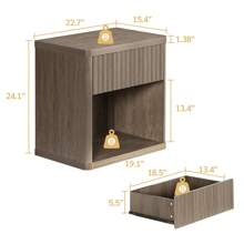 SICOTAS Gray Nightstands Set Of 2 With Drawer Modern Wood Bedside Table End Table For Bedroom Living Room Office - 灰色 - 查看 10