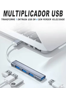 USB 3.0 Hub 4 Ports 5 Gbps Super Fast Mouse Keyboard HD - Gris - Ver 3