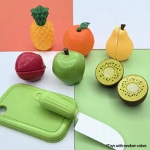 14PCS Play Kitchen Food Set - Realistic Cut Fruit Toys - Strawberry Apple Kiwi - Fun Pretend Play Accessories For Boys And Girls - Perfect Gift Ideas - 36PCS Fruit Cutting Fun [Random Color] - View 8