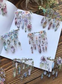 10 件/包复古防水大号 PVC 贴纸主题 - 贝壳、浪漫心形、水晶装饰、工艺剪贴簿贴纸包 - 彩色 - 查看 7