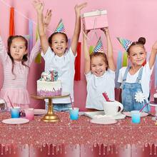 1 Pc Sparkling Diamond Rose Gold Tablecloth Table Cover For Wedding, Birthday,Baby Shower And Party Decoration(54*108inch)