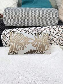 1pc Leaf Pattern Cushion Cover Without Filler, Modern Fiber Decorative Throw Pillow Cover For Home