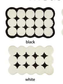 1 块奶油色仿羊绒地毯，卧室床边地毯，吸水防滑地垫，家用降温垫