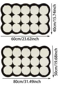 1 块奶油色仿羊绒地毯，卧室床边地毯，吸水防滑地垫，家用降温垫