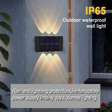 1/2 件 6/8LED 冷光/暖光户外太阳能壁灯、庭院花园装饰日光灯