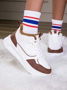 Women's Fashionable Padded Casual Sports Shoes For Outdoors, Daily Wear, Parties, School, Teenagers. Slip-Resistant, Waterproof Snow Boots, Unisex (Random Printed Uppers) - Multicolor - View 2