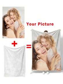 1 chiếc chăn in ảnh theo yêu cầu, chăn in ảnh gia đình/thú cưng/đám cưới/cặp đôi được cá nhân hóa, quà tặng năm mới/giáng sinh/halloween/ngày của mẹ/ngày của cha - Nhiều màu - Xem 5