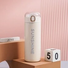 1 pièce Gobelet isotherme de 420 ml/14,2 oz avec paille, tasse de voiture pois, bouteille en acier inoxydable à double paroi, couvercle anti-fuite, portable pour boissons chaudes et froides en extérieur, retour à l'école - Multicolore - View 18