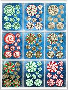 2 款各式圣诞窗贴，彩色圣诞糖果装饰贴纸，适用于卧室窗户、衣柜装饰 - 彩色 - 查看 7