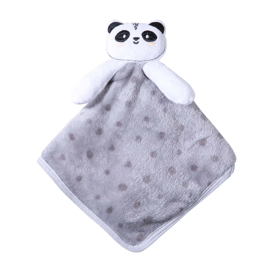 Baby Blanket Scented Microfiber 36x36cm Embroidered Papi - 淺灰色 - 查看 1