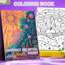 1pc 20-Page Abstract Space Scenes Coloring Book, Varied Patterns On Each Page - Multicolor - View 9