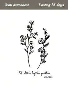 Temporary Tattoos, Minimalist Floral Patterns, Suitable For Y2K Music Festivals, Valentine's Day, Carnival, DIY Party Gifts, 1-2 Weeks Waterproof Fade-Resistant, Natural Plant Ingredients, Realistic Temporary Tattoo Stickers For Fingers, Ears, Shoulders, Neck, Collarbone - Blue - View 5