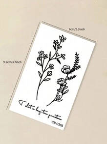 Temporary Tattoos, Minimalist Floral Patterns, Suitable For Y2K Music Festivals, Valentine's Day, Carnival, DIY Party Gifts, 1-2 Weeks Waterproof Fade-Resistant, Natural Plant Ingredients, Realistic Temporary Tattoo Stickers For Fingers, Ears, Shoulders, Neck, Collarbone - Blue - View 8