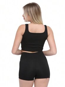 Kit 3 Top Canelado Feminino Academia Fitness Esportivo para Treino - Multicolorido - Visão 7