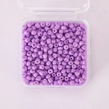1 盒玻璃纯色种子珠 3 毫米约 800 颗多色烤漆串珠材料 DIY 手链项链耳环配件