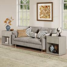 SICOTAS Gray Nightstands Set Of 2 With Drawer Modern Wood Bedside Table End Table For Bedroom Living Room Office - 淺灰色 - 查看 4