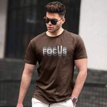Shirt Men's T-Shirt Premium Mesh Printed T-Shirt Street Focus - Rỉ Nâu - Xem 1
