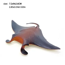 10 种款式可选，大型逼真海洋动物模型，手绘实心 PVC 材料，包括龙虾、螃蟹、海马、海星、鳐鱼、章鱼、锯鳐、黄貂鱼、锤头鲨、马蹄蟹、蛋糕装饰品、收藏模型、栩栩如生的动物玩具、儿童学习玩具、圣诞节/生日派对礼物、鲨鱼派对装饰品、塑料鲨鱼、海洋玩具 - 彩色 - 查看 24