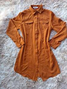 W.G.M Fashion Shirt Dress With Bag - Rỉ Nâu - Xem 2