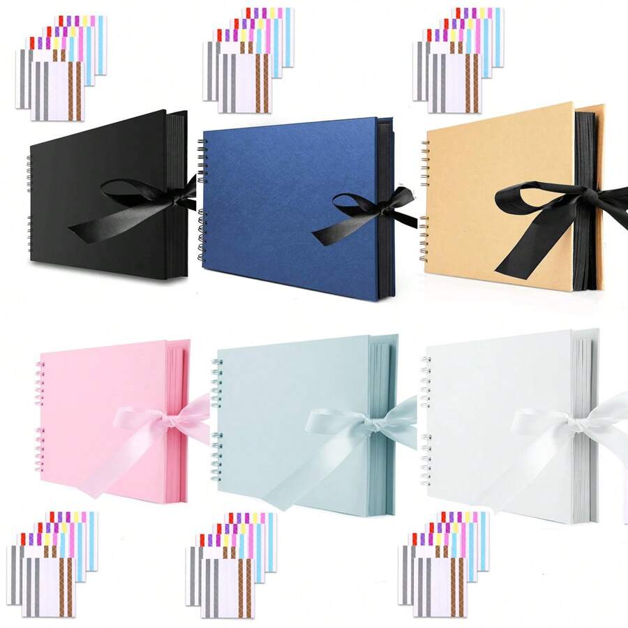 1pc 80 Pages Scrapbook Album, Handmade Kraft Paper Photo Album For Wedding & Anniversary, DIY Scrapbooking Accessories With Sticker Corners Gifts Birthday Graduation