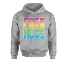 Free Hugs Youth-Sized Hoodie - Hot Pink - View 3