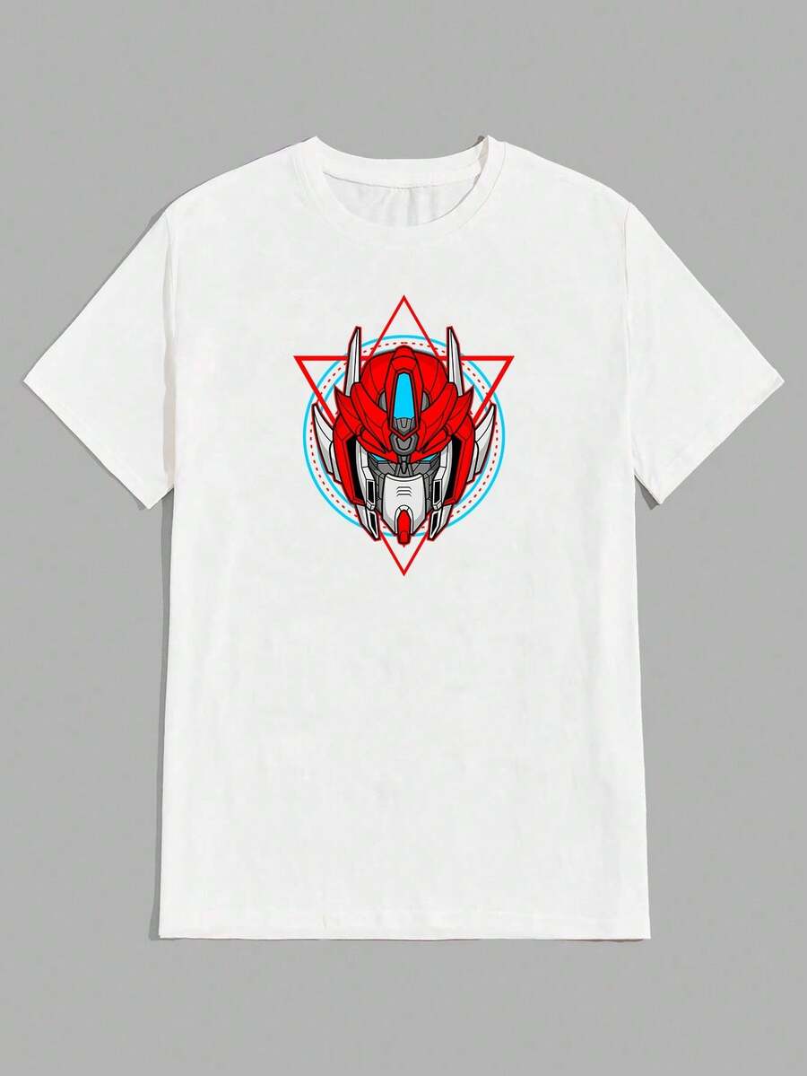 Red Robot T-Shirt Unisex 100% Cotton Streetwear New Release Shipping Various Colors!! - trắng - Xem 1