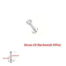 ADYJELY 1/5pcs Stainless Steel Hypoallergenic Inlaid Transparent CZ Lip Nails Nose Rings Studs 16G Internally Threaded Labret Medusa Lip Studs Conch Tragus Earrings Studs Red Pink Blue Black 3mm 4mm 5mm Piercing Jewelry Decoration For Women And Men