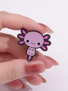1Pc Charming Cartoon Axolotl Enamel Pin - Perfect Gift For Teachers, Graduates, Or Any Occasion - Fashionable Alloy Design - Suitable For Daily Wear Or Special Events Halloween Dress Accessories Pin For Clothes Bag Charm School Office Accessories Shirts Jacket Jewelry Christmas Clothes Pin Funny Cute Teacher Gifts Costume Accessories Bag Charms