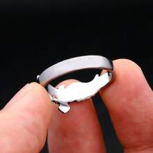 1pc Stainless Steel Viking Style Celtic Raven Ring For Men Daily Wear - Silver - View 5