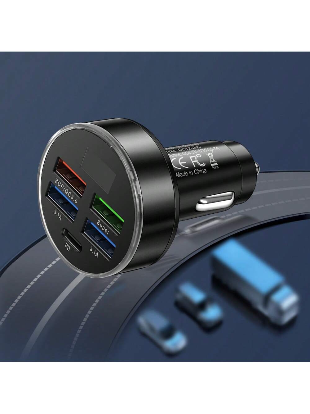 شاحن سيارة فائق السرعة 250 واط – 5 منافذ شحن – أسو...