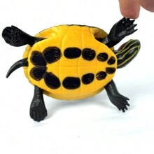 逼真可爱的红耳龟模型，儿童塑料爬行动物玩具，漂浮沐浴玩具，儿童生日礼物，教育认知模型