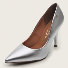 Women's Pointed Toe Pumps Vizzano Original Social Stilleto Silver Casual Party Luxury Elegant Thin Heel - 銀色/金屬色 - 查看 3