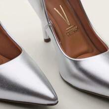 Women's Pointed Toe Pumps Vizzano Original Social Stilleto Silver Casual Party Luxury Elegant Thin Heel - 銀色/金屬色 - 查看 5
