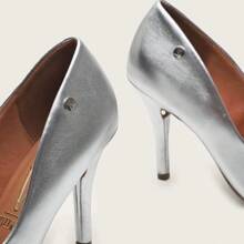 Women's Pointed Toe Pumps Vizzano Original Social Stilleto Silver Casual Party Luxury Elegant Thin Heel - 銀色/金屬色 - 查看 4