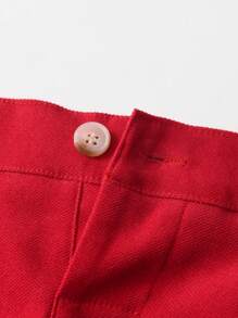 BLUE SAYING Conjunto de caballero para fiesta de 2 piezas, chaqueta roja y pantalones con impresión de árbol de navidad y galleta de jengibre, para niño pequeño