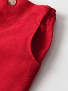 BLUE SAYING Conjunto de caballero para fiesta de 2 piezas, chaqueta roja y pantalones con impresión de árbol de navidad y galleta de jengibre, para niño pequeño